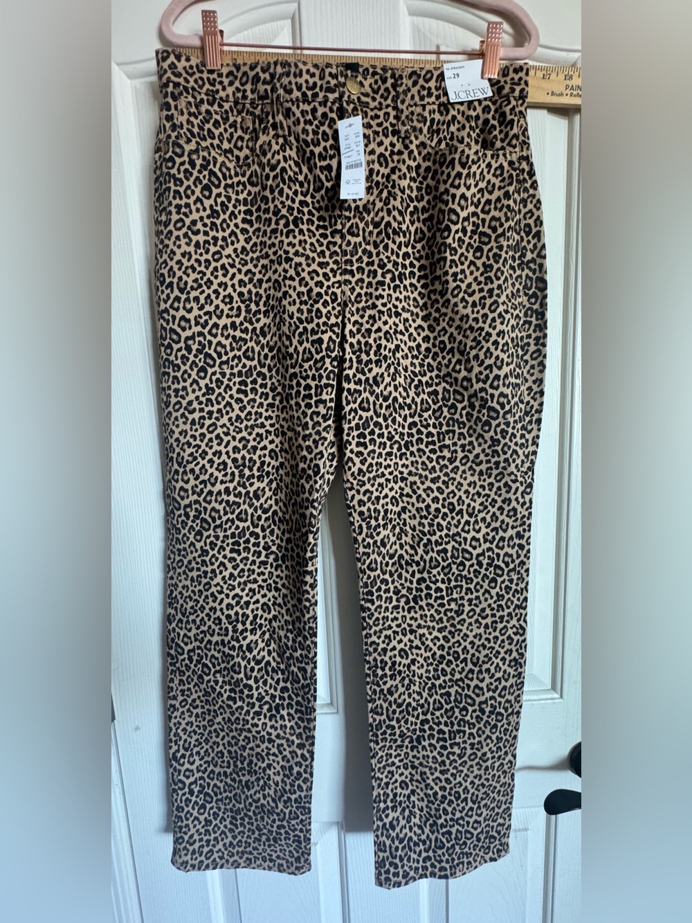 New! J. Crew Straight-leg chino pant in leopard print - Picture 5 of 9